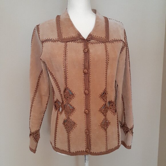 Carducci Suede and Crochet Jacket - Picture 1 of 15